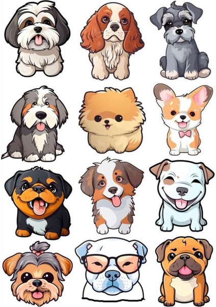 Köpek Sticker Telefon Laptop Notebook Tablet Defter Matara Stiker Etiket ST1069