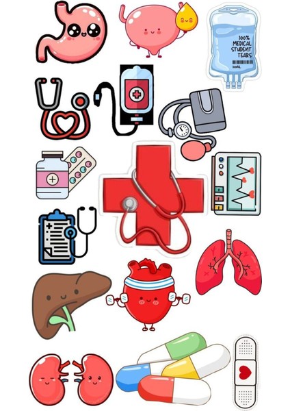 Tıp Doktor Hemşire Sticker Telefon Laptop Notebook Tablet Defter Matara Stiker Etiket ST1257
