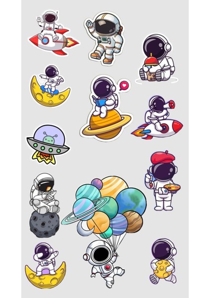 Uzay Sticker Telefon Laptop Notebook Tablet Defter Matara Stiker Etiket ST1336