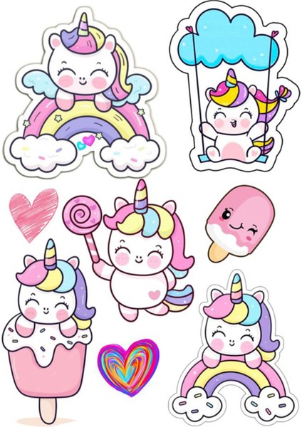 Unicorn Sticker Telefon Laptop Notebook Tablet Defter Matara Stiker Etiket ST1178