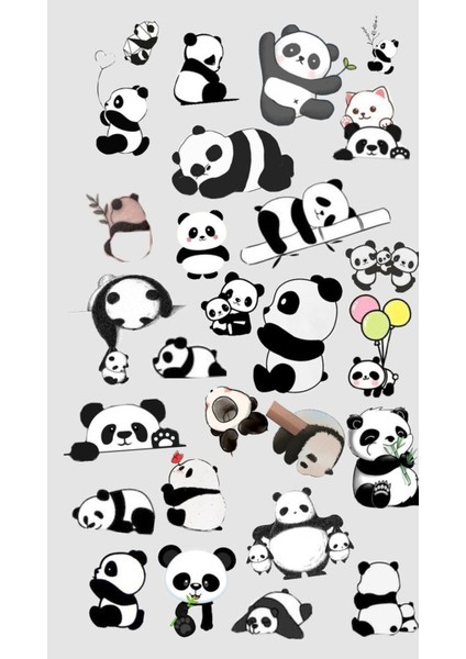 Panda Sticker Telefon Laptop Notebook Tablet Defter Matara Stiker Etiket ST1526