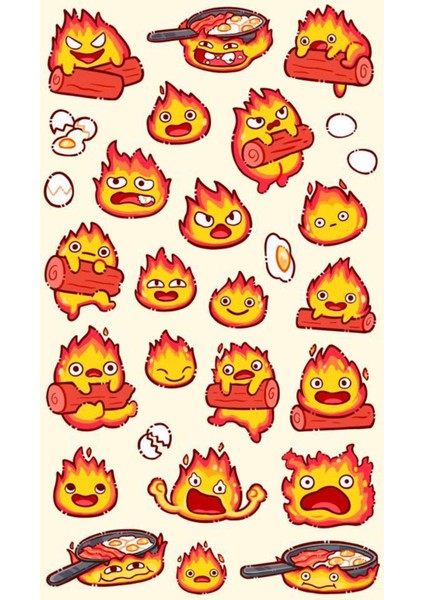Ateş Sticker Telefon Laptop Notebook Tablet Defter Matara Stiker Etiket ST780