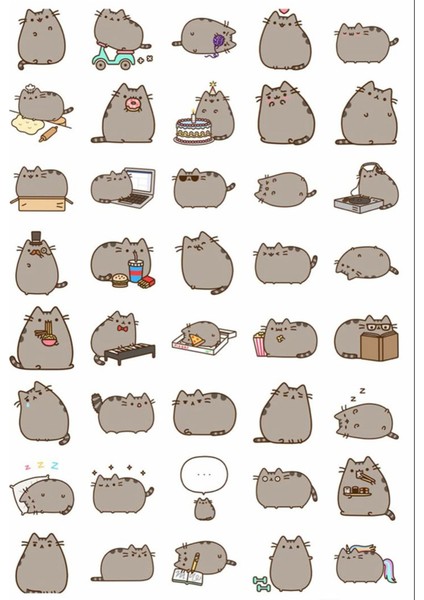 Kedi Sticker Telefon Laptop Notebook Tablet Defter Matara Stiker Etiket ST1275