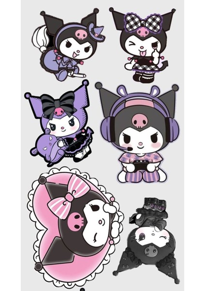 Kuromi Sticker Telefon Laptop Notebook Tablet Defter Matara Stiker Etiket ST1593