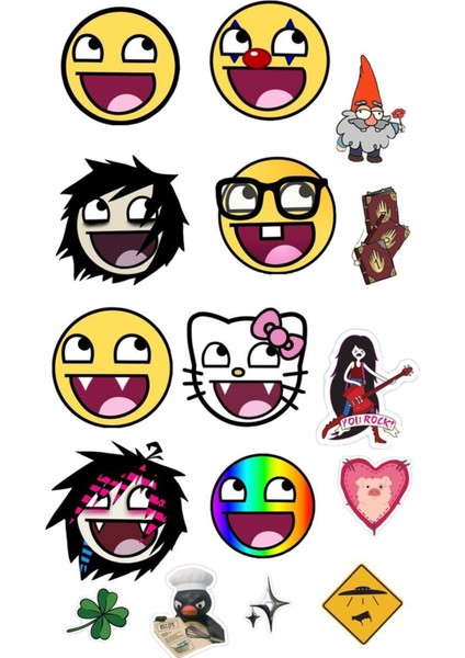 Emoji Sticker Telefon Laptop Notebook Tablet Defter Matara Stiker Etiket ST1242