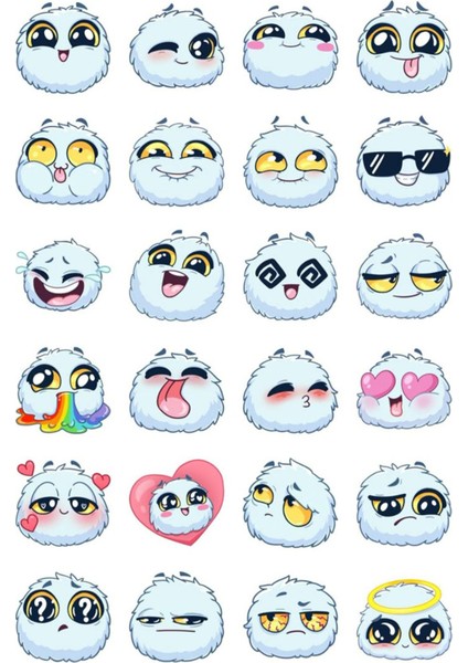 Emoji Sticker Telefon Laptop Notebook Tablet Defter Matara Stiker Etiket ST1334