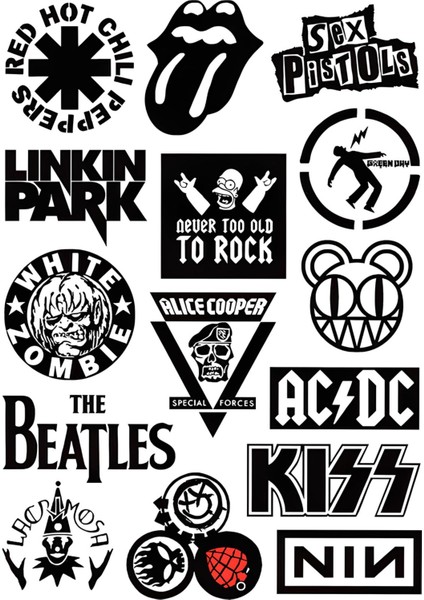 Rock Sticker Telefon Laptop Notebook Tablet Defter Matara Stiker Etiket ST408