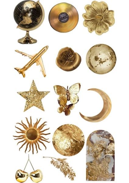Popüler Gold Sticker Telefon Laptop Notebook Tablet Defter Matara Stiker Etiket ST1570