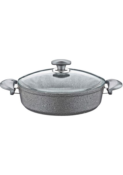 2 Parça Bio Granit Tencere Seti, Cam Kapak, 22X7 Cm, 2.3 Litre, Gri fiyatları