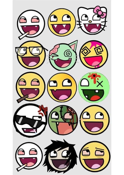 Emoji Sticker Telefon Laptop Notebook Tablet Defter Matara Stiker Etiket ST1722