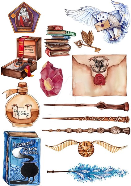 Harry Potter Sticker Telefon Laptop Notebook Tablet Defter Matara Stiker Etiket ST415