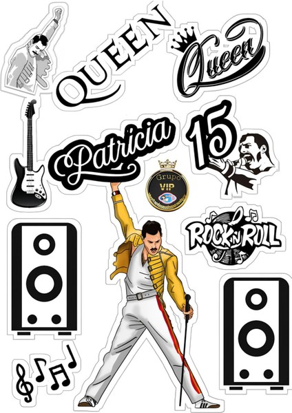 Queen Rock Sticker Telefon Laptop Notebook Tablet Defter Matara Stiker Etiket ST479