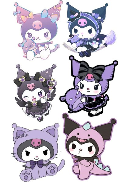 Kuromi Sticker Telefon Laptop Notebook Tablet Defter Matara Stiker Etiket ST1435