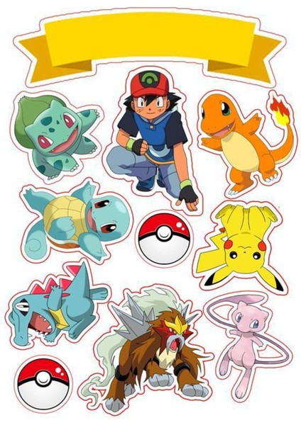 Pokemon Sticker Telefon Laptop Notebook Tablet Defter Matara Stiker Etiket ST642