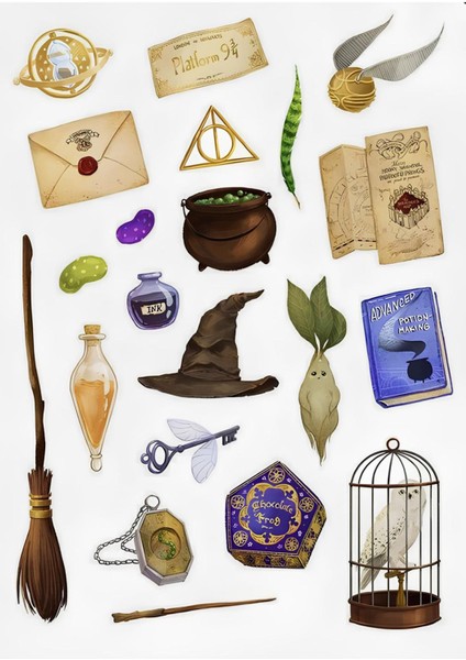 Harry Potter Sticker Telefon Laptop Notebook Tablet Defter Matara Stiker Etiket ST451