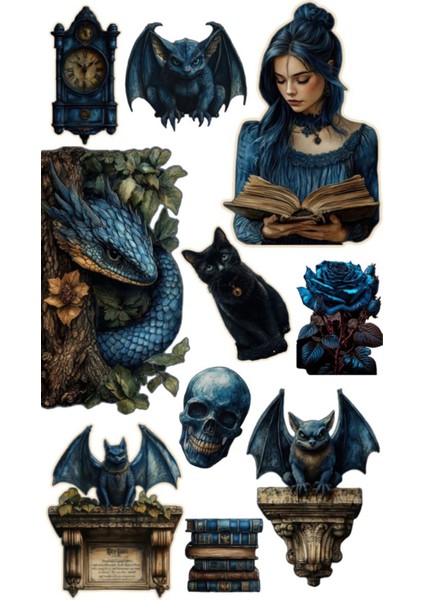 Gotik Sticker Telefon Laptop Notebook Tablet Defter Matara Stiker Etiket ST1611