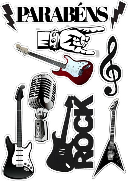 Rock Sticker Telefon Laptop Notebook Tablet Defter Matara Stiker Etiket ST464