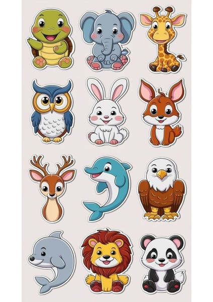 Sevimli Hayvanlar Sticker Telefon Laptop Notebook Tablet Defter Matara Stiker Etiket ST916