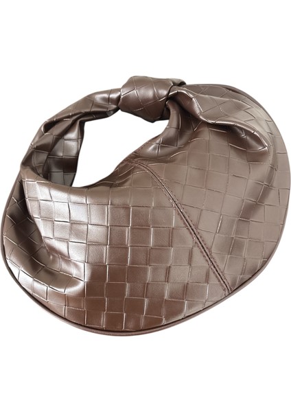 Kadın Düğümlü Oval Kapitoneli El Çantası - Kahverengi fiyatları