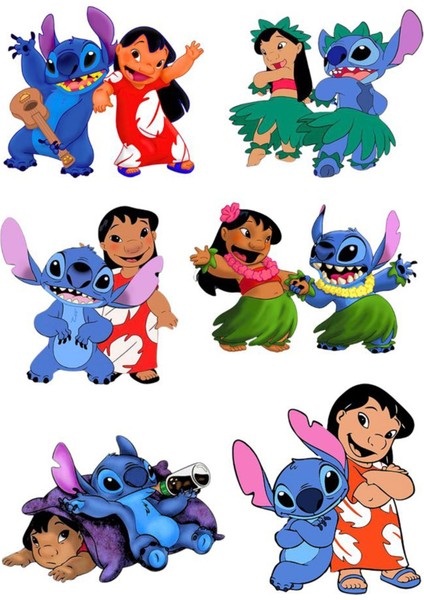 Lilo ve Stitch Sticker Telefon Laptop Notebook Tablet Defter Matara Stiker Etiket ST881