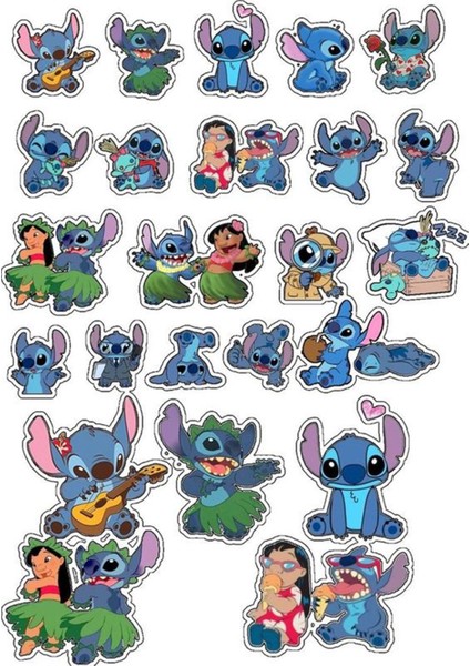 Lilo And Stitch Sticker Telefon Laptop Notebook Tablet Defter Matara Stiker Etiket ST661