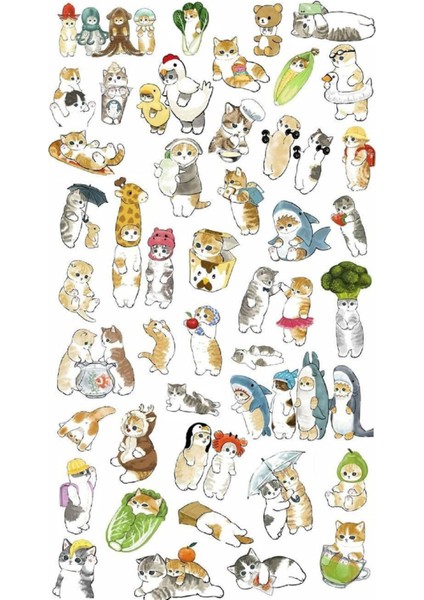 Kedi Sticker Telefon Laptop Notebook Tablet Defter Matara Stiker Etiket ST1120