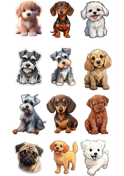 Köpek Sticker Telefon Laptop Notebook Tablet Defter Matara Stiker Etiket ST1296