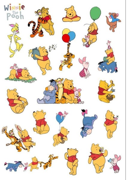 Winnie The Pooh Sticker Telefon Laptop Notebook Tablet Defter Matara Stiker Etiket ST1041