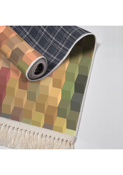 Kaymaz Taban Djt Klozet Takımı Star Pamuk Saçaklı Geometrik E5014 Renkli fırsatları