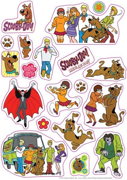 Scooby Doo Sticker Telefon Laptop Notebook Tablet Defter Matara Stiker Etiket ST1123