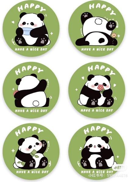 Panda Sticker Telefon Laptop Notebook Tablet Defter Matara Stiker Etiket ST1372