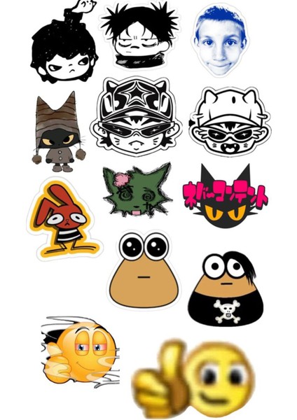 Emoji Sticker Telefon Laptop Notebook Tablet Defter Matara Stiker Etiket ST1754