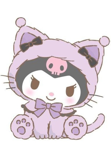 Kuromi Sticker Telefon Laptop Notebook Tablet Defter Matara Stiker Etiket ST1595