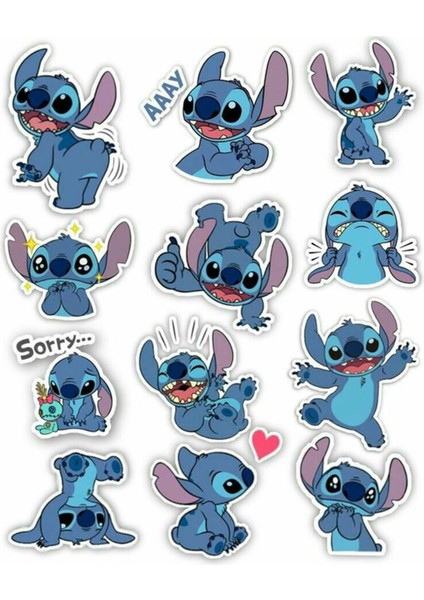 Stitch Sticker Telefon Laptop Notebook Tablet Defter Matara Stiker Etiket ST225