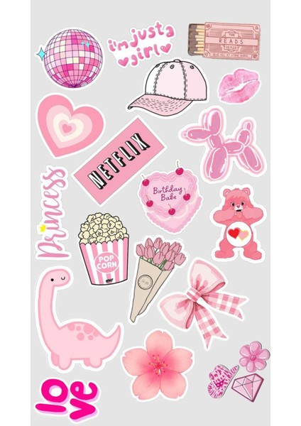 Popüler Pembe Sticker Telefon Laptop Notebook Tablet Defter Matara Stiker Etiket ST1305