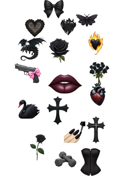 Gotik Sticker Telefon Laptop Notebook Tablet Defter Matara Stiker Etiket ST1582