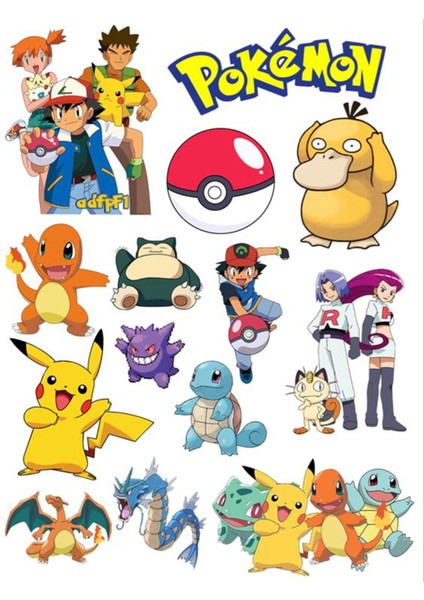 Pokemon Sticker Telefon Laptop Notebook Tablet Defter Matara Stiker Etiket ST627