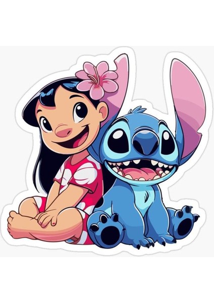 Lilo ve Stitch Sticker Telefon Laptop Notebook Tablet Defter Matara Stiker Etiket ST855