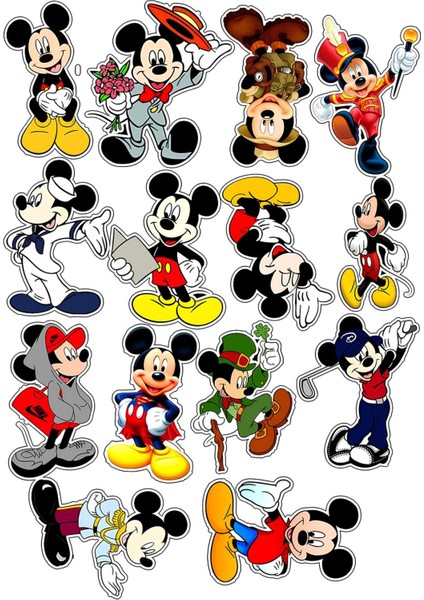 Mickey Mouse Sticker Telefon Laptop Notebook Tablet Defter Matara Stiker Etiket ST470