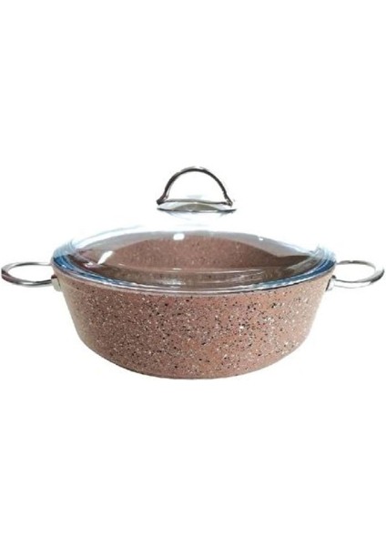Kahverengi 24 cm Granit Tencere, Dayanıklı ve Şık Mutfak Gereci