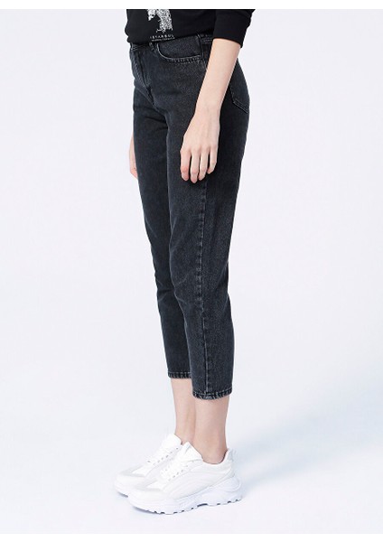 Yüksek Bel Regular Fit Antrasit Kadın Denim Pantolon K-Rıko modelleri