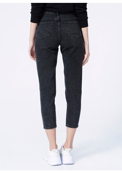 Yüksek Bel Regular Fit Antrasit Kadın Denim Pantolon K-Rıko fırsatları