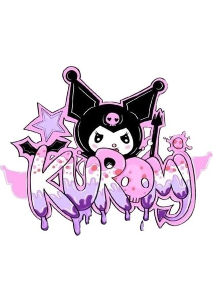 Kuromi Sticker Telefon Laptop Notebook Tablet Defter Matara Stiker Etiket ST1608