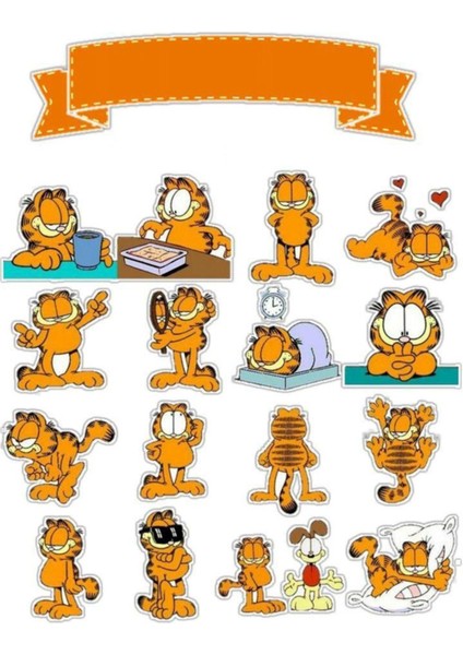 Garfield Sticker Telefon Laptop Notebook Tablet Defter Matara Stiker Etiket ST1061