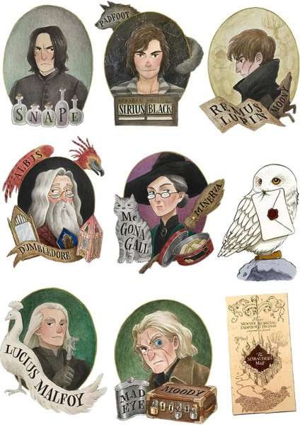 Harry Potter Sticker Telefon Laptop Notebook Tablet Defter Matara Stiker Etiket ST450