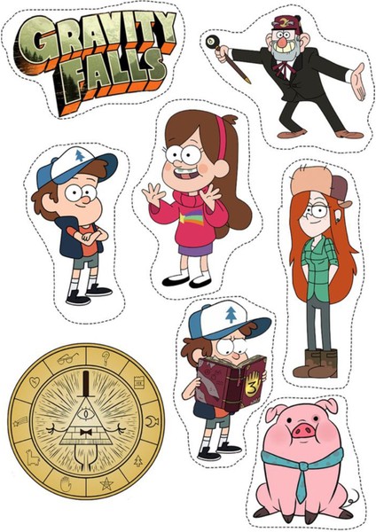 Gravity Falls Sticker Telefon Laptop Notebook Tablet Defter Matara Stiker Etiket ST773