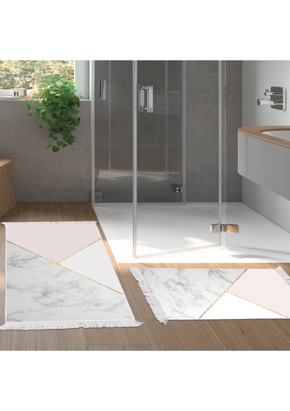 Kaymaz Taban Djt Klozet Takımı Yıldız Deri Saçaklı Geometrik E5008 Beyaz