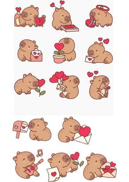 Capybara Sticker Telefon Laptop Notebook Tablet Defter Matara Stiker Etiket ST1712