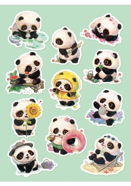 Panda Sticker Telefon Laptop Notebook Tablet Defter Matara Stiker Etiket ST1065