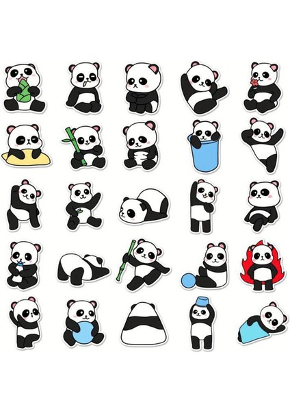 Panda Sticker Telefon Laptop Notebook Tablet Defter Matara Stiker Etiket ST1105